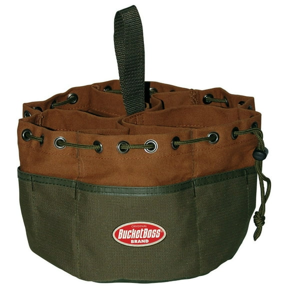 Bucket Boss 25001 Canvas Parachute Bag, 19-Pocket, Brown, Each