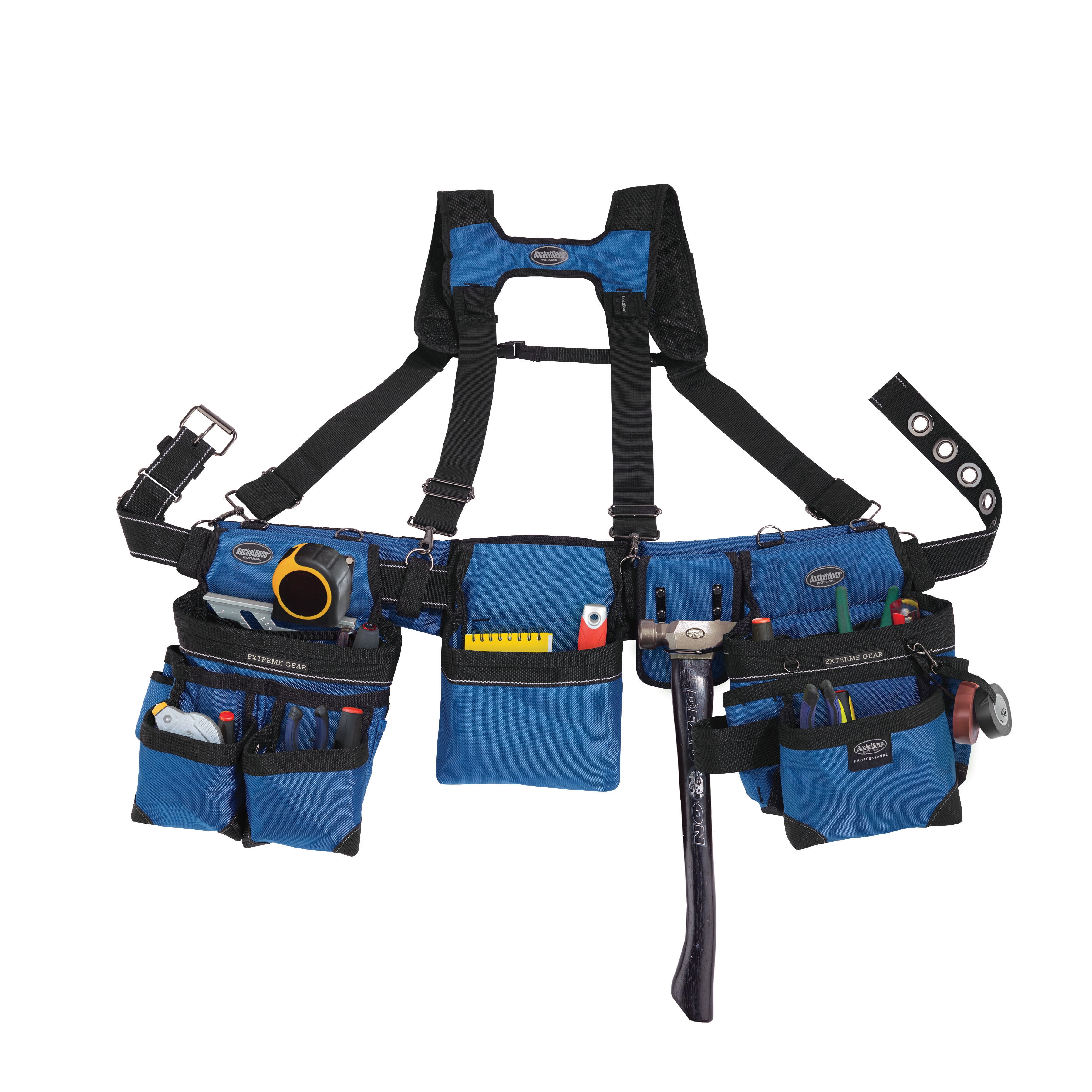 Free Shipping! Bucket Boss 3 Tool Bag Tool Belt with Suspenders, in ...
