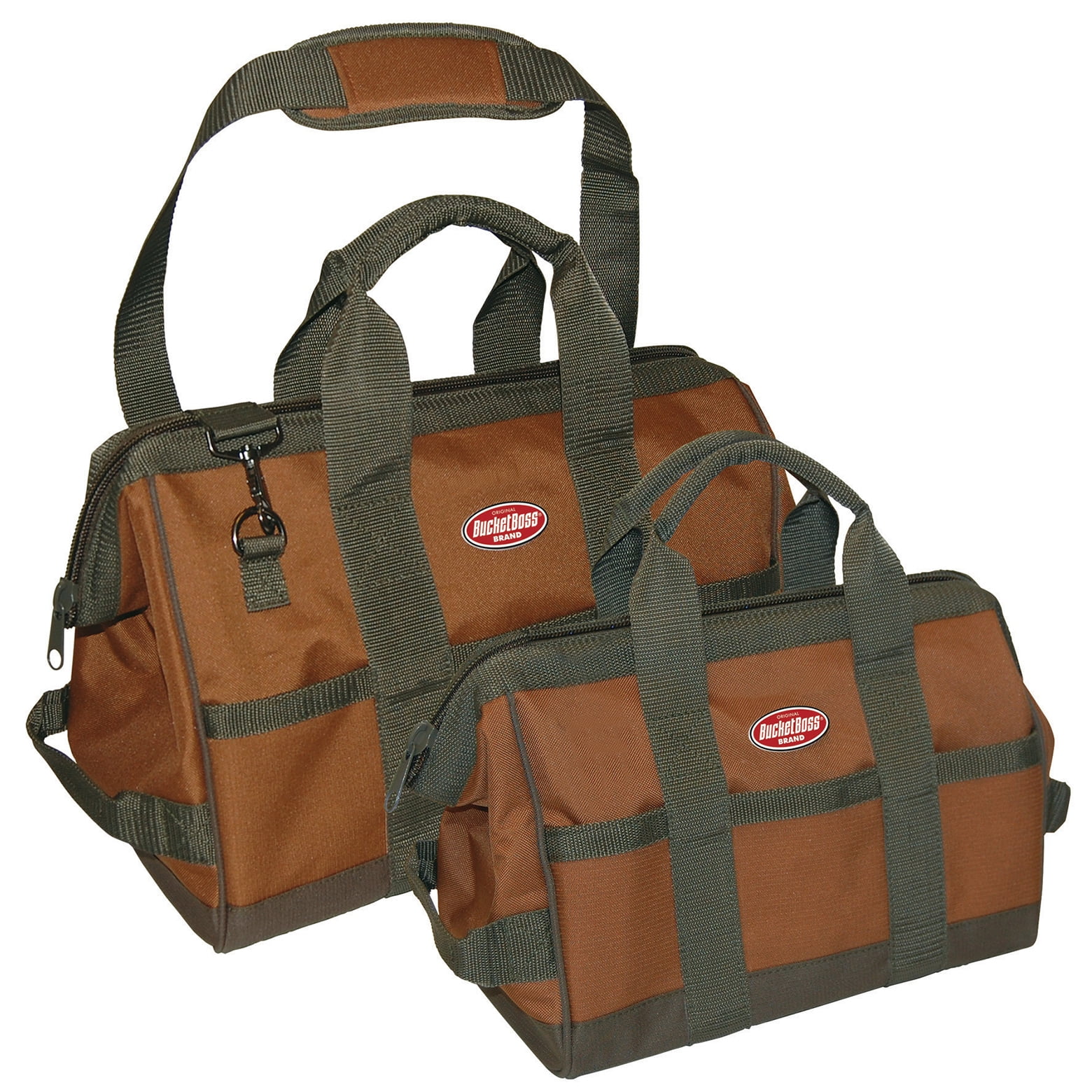 Bucket Boss 60028 12" & 16" Green & Brown Gatemouth® Tool Bag Combo
