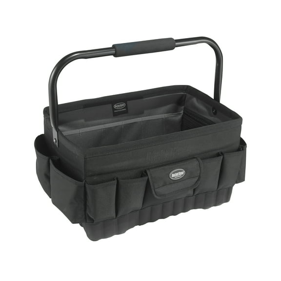 Bucket Boss Pro 18 in. Tool Tote with Steel Rotating Handle, in Black, 74018