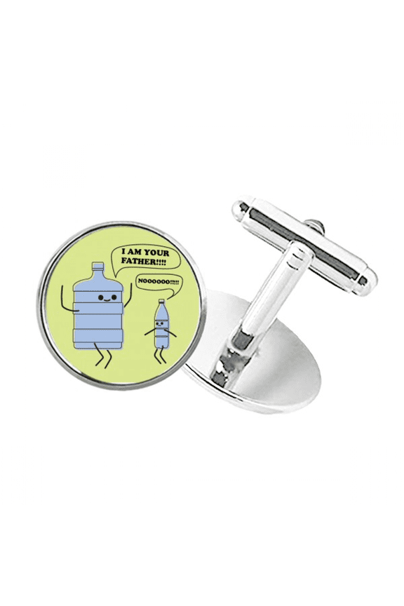 Bucket Bottle Liquid Drink Round Button Cuff Clip Stud Cufflinks