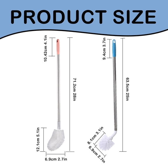 Bucket Brush, Cleaning Extra Long Bottles, Extra Long 25" Bottle Brush with Flexible Shaft, 360掳 Rotating Head Jugs Carboys, Stainless Steel Handle, Scratch-Free