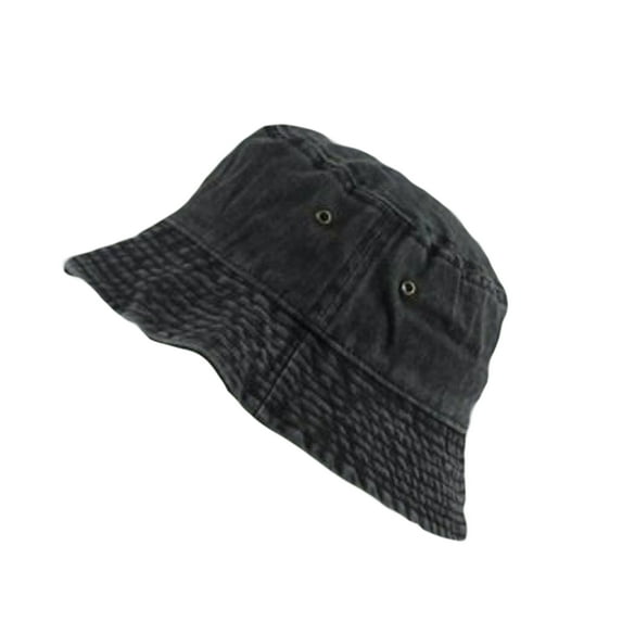 Bucket Cap Vintage Foldable Washed Denim Men Women Hip Hop Fisherman Hat Fishing Cap for Outdoor
