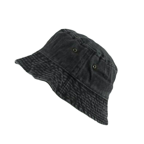 Bucket Cap Vintage Foldable Washed Denim Men Women Hip Hop Fisherman Hat Fishing Cap for Outdoor