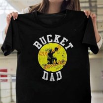Bucket Dad Softball Baseball Funny Father's Coach Sports Fan Humor T-Shirt Unisex, up to 5XL