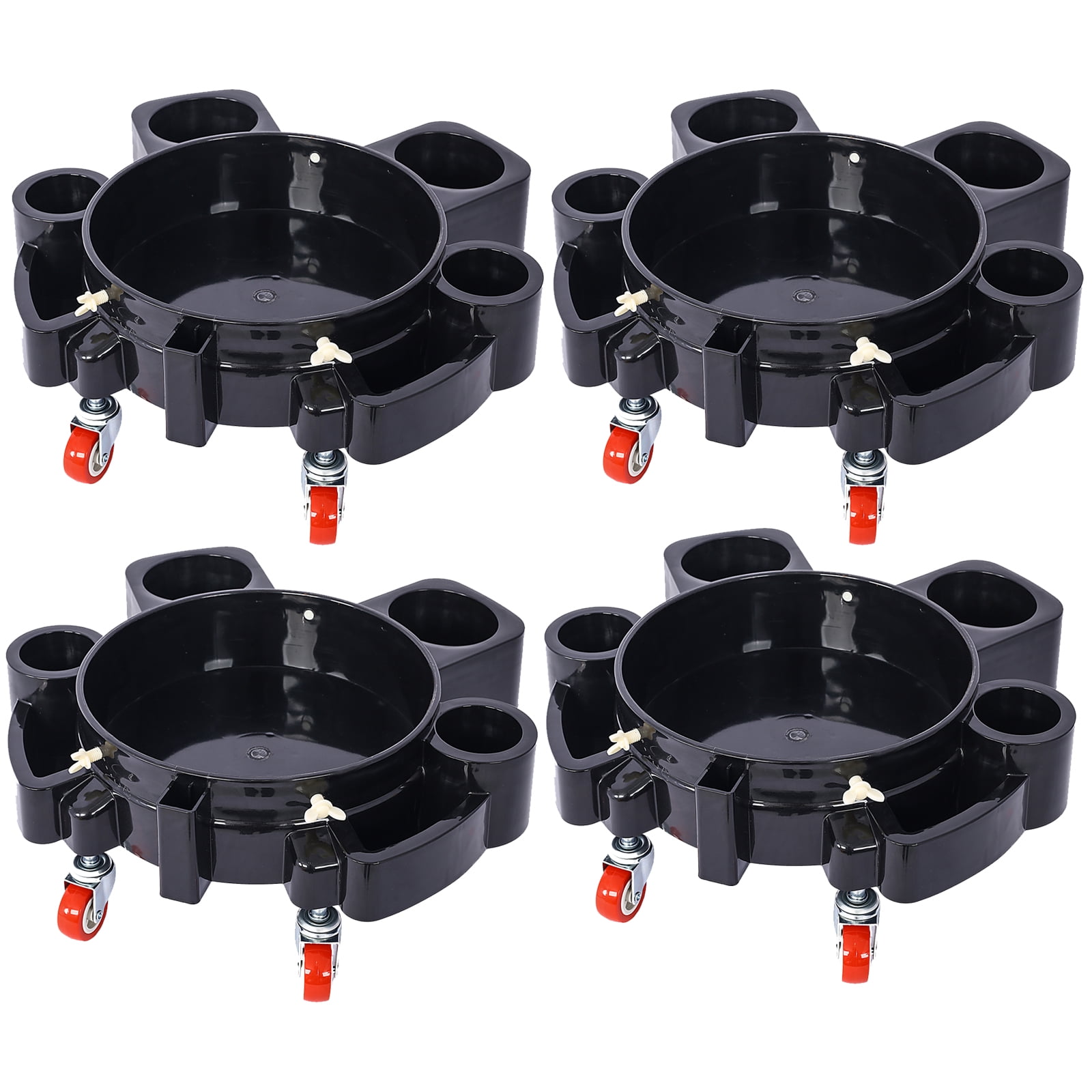 Bucket Dolly 5 Gallon Rolling Bucket Dolly with 5 Rolling Swivel Casters,Removable Bucket Dolly for Car Wash Professional Detailing for Car Washing Detailing Smoother Maneuvering 4pcs set,
