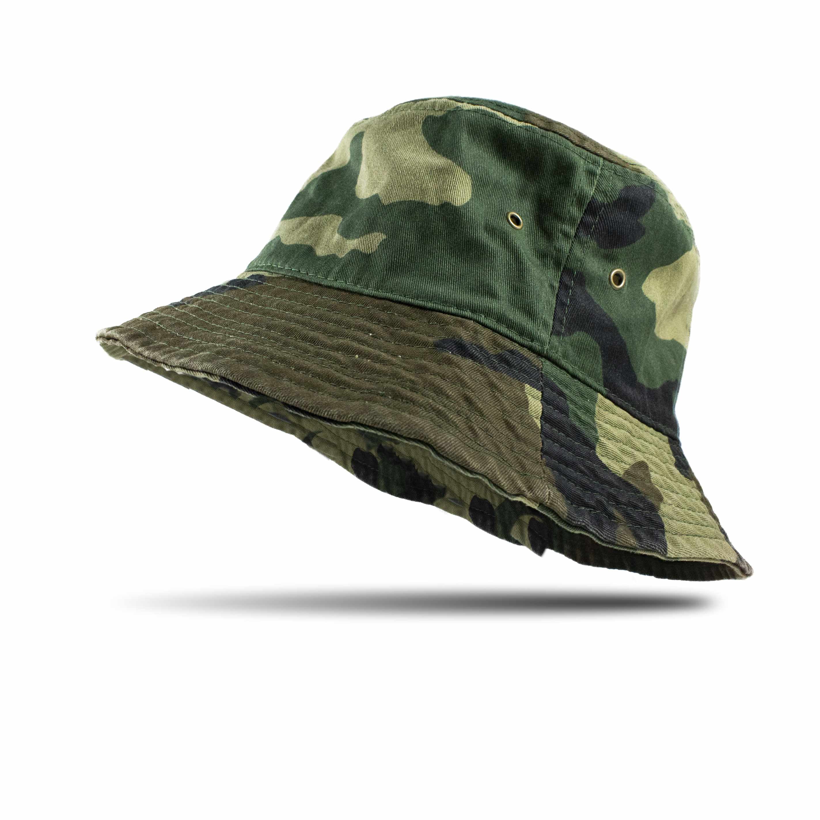 Bucket Hat 100% Cotton Packable Summer Travel Cap Sun hat for Men and Women Camo L/XL