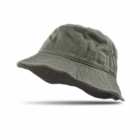 Bucket Hat 100% Cotton Packable Summer Travel Cap Sun hat for Men and Women Olive L/XL