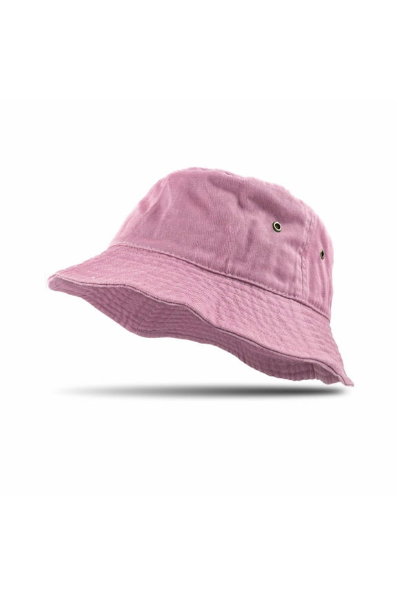Bucket Hat 100% Cotton Packable Summer Travel Cap Sun hat for Men and Women Pink L/XL