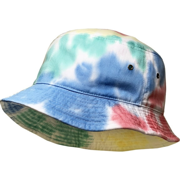 Bucket Hat Boonie Tie Dye Tiedye Hunting Fishing Outdoor Summer Cap Unisex 100% Cotton 2 Sizes