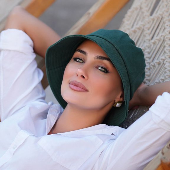 Bucket Hat, Chemo Headwear Cap for Women, UPF 50+ Sun Protection, Breathable Head Covering - GINA (Green Forest)