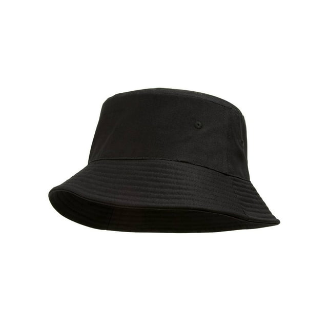 Bucket Hat For Men Women - Cotton Packable Fishing Cap, Black S/M