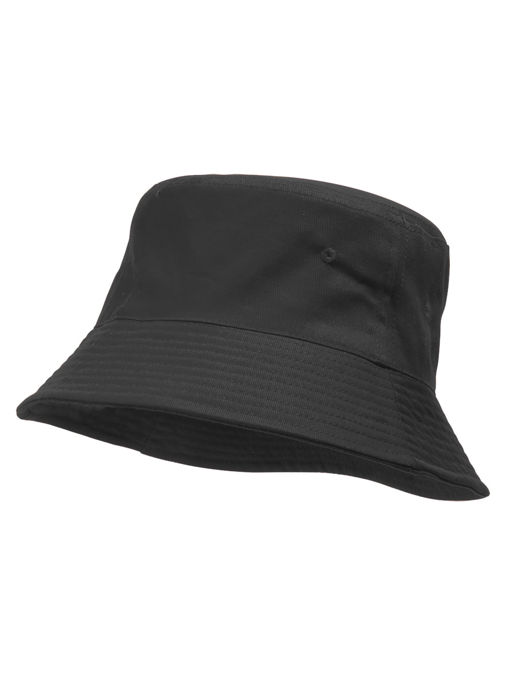 Bucket Hat For Men Women - Cotton Packable Fishing Cap, Black L/XL