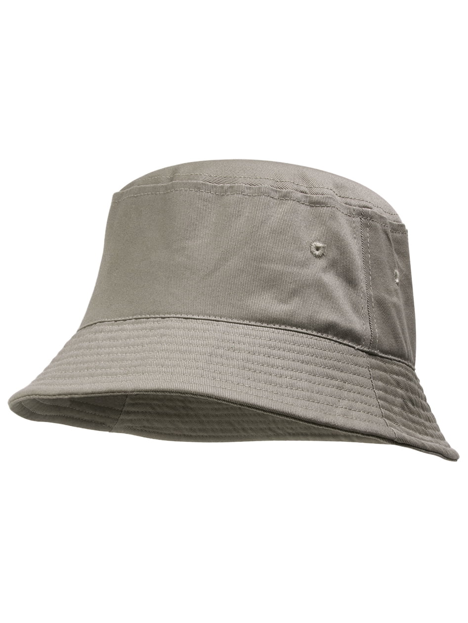 Bucket Hat For Men Women - Cotton Packable Fishing Cap, Grey S/M