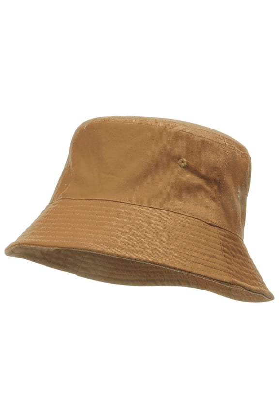 Bucket Hat For Men Women - Cotton Packable Fishing Cap, Khaki L/XL