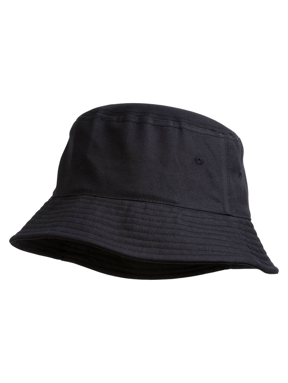 Bucket Hat For Men Women - Cotton Packable Fishing Cap, Black S/M