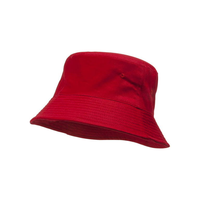 Bucket Hat For Men Women - Cotton Packable Fishing Cap, Red L/XL