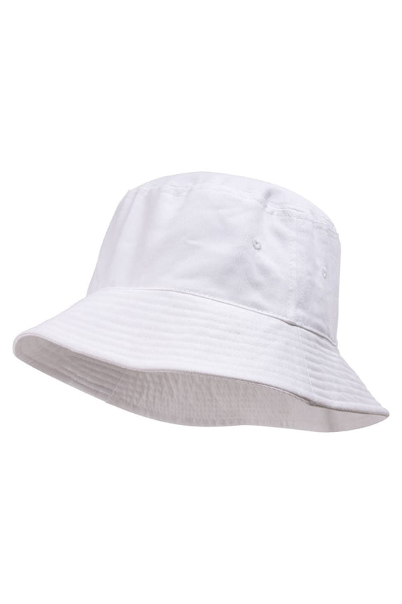 Bucket Hat For Men Women - Cotton Packable Fishing Cap, White S/M