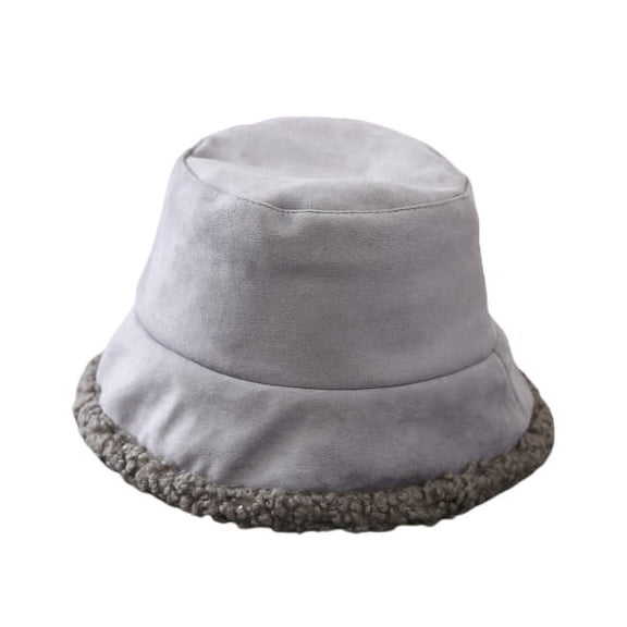 Bucket Hat For Women Furry Bucket Hat Winter Warm Plush Fisherman Thicken Plush Autumn Double Coldproof Fisherman Cap For Outdoor