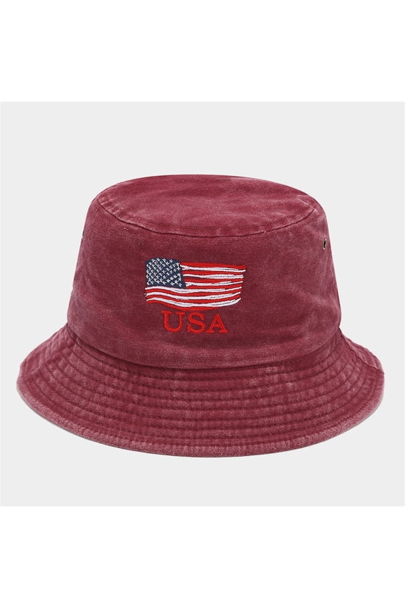 Bucket Hat For Women Men Summer Amarican Flag Printed Beach Fishing Hat Sun Hat Outdoor Unisex