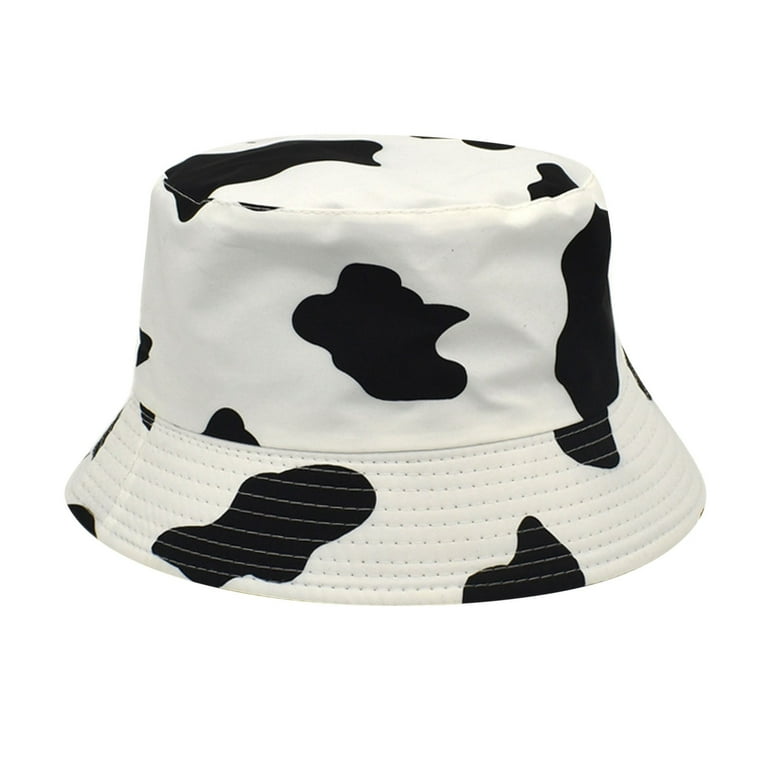 Black Bucket Hat Men Outdoor Sun Hat Cow Pattern Hat Japanese Retro Casual  Sunshade Hat Korean Version Fashion All Fisherman Hat Floppy Hats for Men  Sunhat Men 