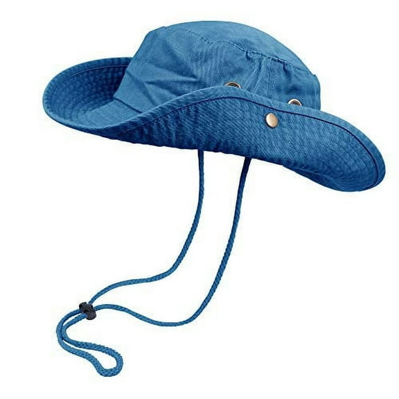 TZ Promise Classic Cotton Wide Brim Bucket Hat with Adjustable String Unisex Sun Hat Lightweight Outdoor Travel