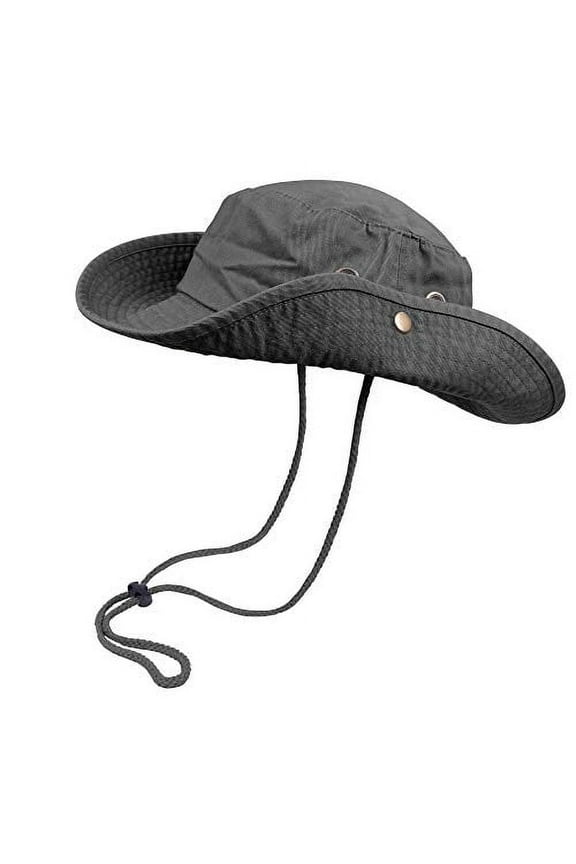 Classic Cotton Wide Brim Bucket Hat with Adjustable String Unisex Sun Hat Lightweight Outdoor Travel