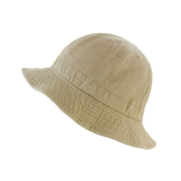 Bucket Hat - Men Women 100% Cotton & Denim UV Protection Tennis Packable Summer Travel Beach Sun Hat(LXL, Khaki)