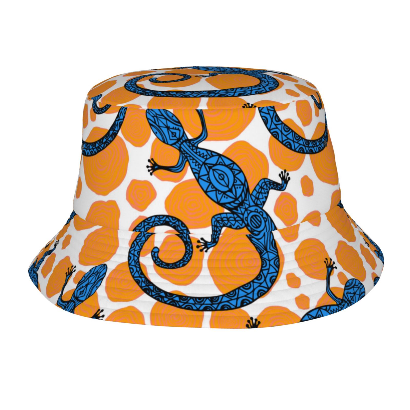 Bucket Hat for Men Women, Bohemian Lines Gecko Lizards Breathable Sun ...