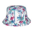 thumbnail image 1 of Bucket Hat for Men Women, Flamingo Palm Leaves_C Breathable Sun Hat Summer Beach Hats, Fun Womens Mens Bucket Hat for Travel Outdoor Vacation Fishing Hiking Sports, 1 of 6