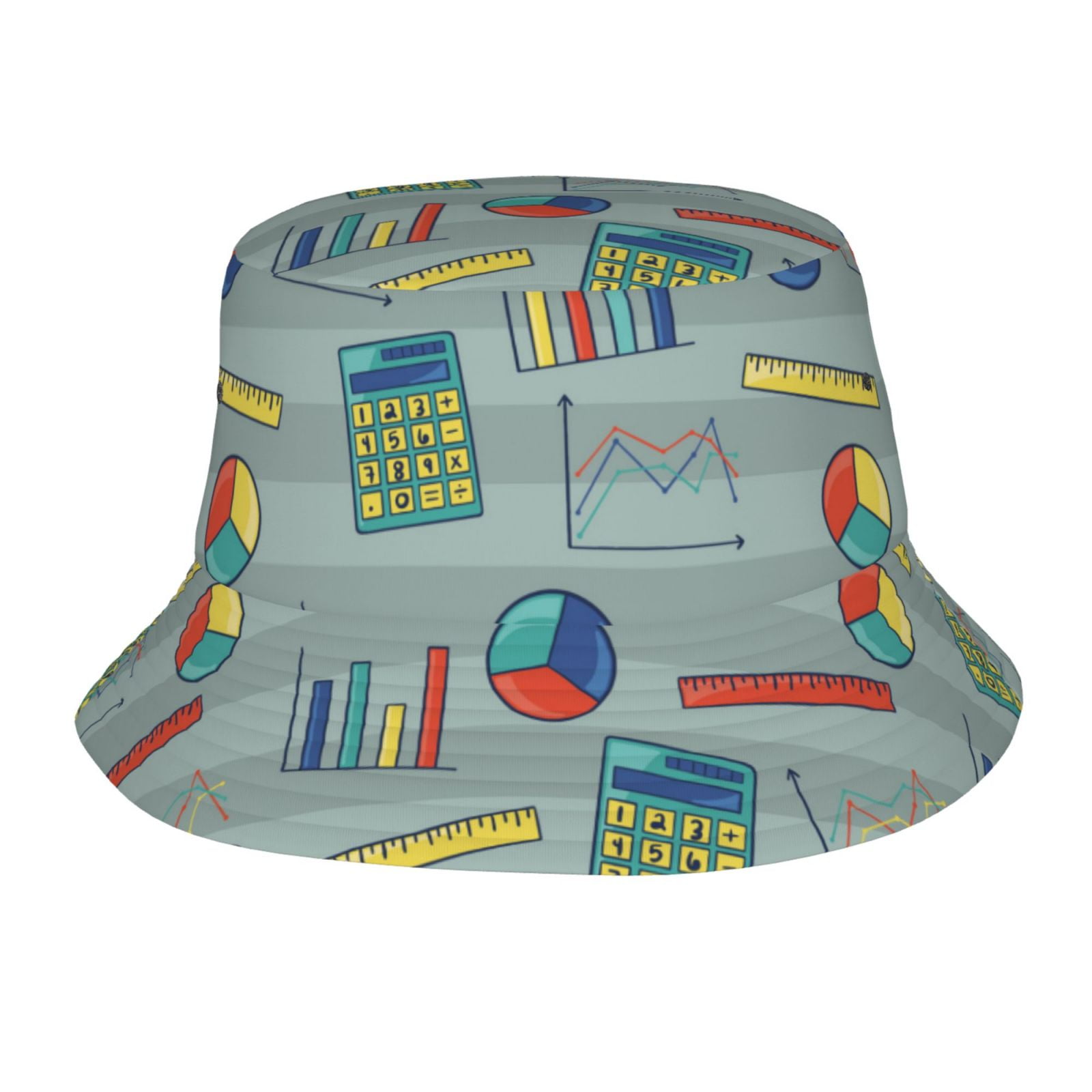 Bucket Hat for Men Women, Math Print ruler calculator Breathable Sun ...