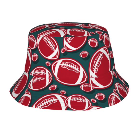 Bucket Hat for Men Women, red American football Rugby Breathable Sun ...