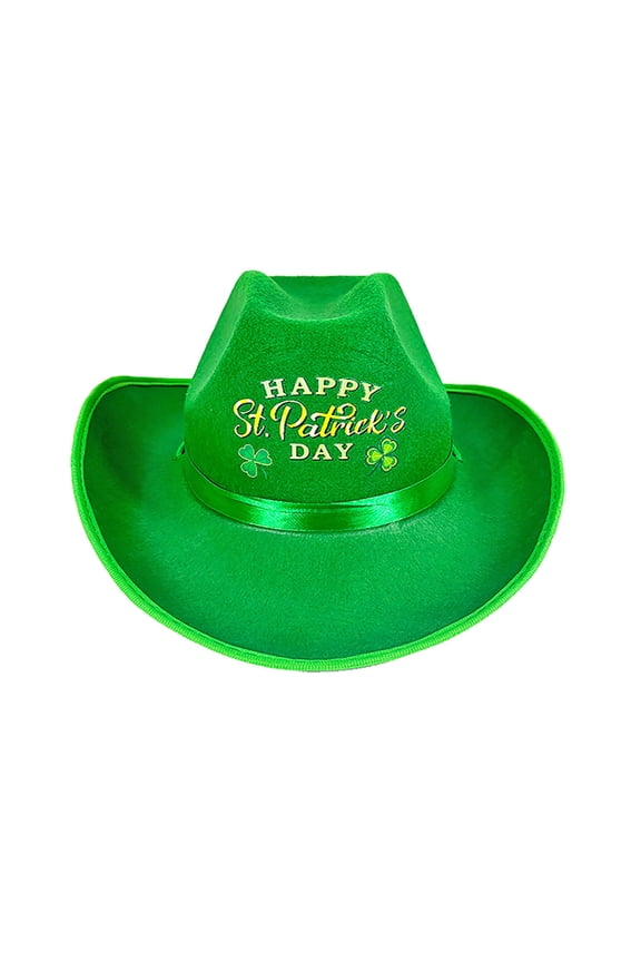 Bucket Hat Party Performance Props Irish Happy Day Print Flower Design for Outdoor Events and Themed Celebrations Green