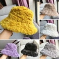 thumbnail image 1 of Bucket Hat Plush Winter Fisherman Cap Warm Windproof Faux Fur Bucket Hat for Women, 1 of 7