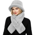 thumbnail image 1 of Bucket Hat Scarf Set for Women, Faux Fur Winter Hats for Women, Thick Neck Warmer Collar Scarf for Women, 1 of 7