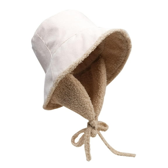 Bucket Hat Soft Fisherman Hat Casual Furry Size Unique Autumn Winter Hat for White