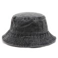 thumbnail image 1 of Bucket Hat Solid Color Washed Vintage Anti-UV Sunscreen Decorative Denim Unisex Women Men Cap Headwear, 1 of 7
