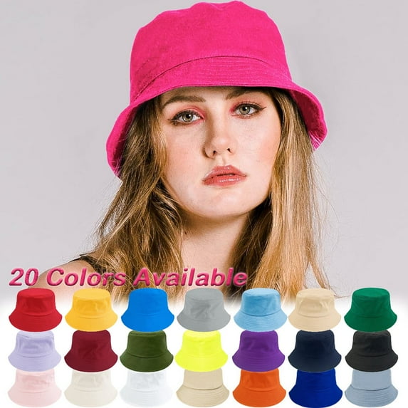 Bucket Hat Solid Colors Sun Hat with UV Protection for Outdoor Sports Packable Summer Hats