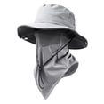 thumbnail image 1 of Bucket Hat Sun Protection, Outdoor Fishing Hat, 6-in-1 Detachable Face Mask and Neck Flap, Lightweight Breathable Windproof Quick-Dry Hat, 1 of 9