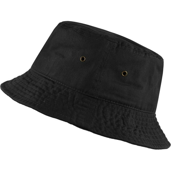 Bucket Hat - Unisex 100% Cotton & Denim UPF 50 Packable Summer Travel Beach Sun Hat