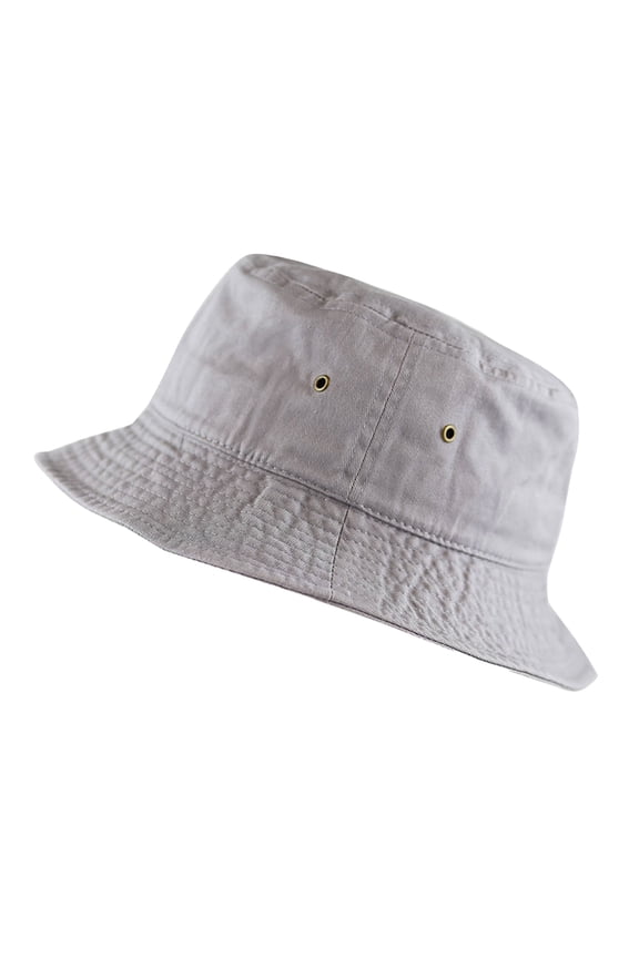 UV Protection Packable 100% Cotton Summer Travel Beach Sun Bucket Hat, Gray, L/XL, 1 Count