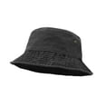 thumbnail image 1 of Bucket Hat, Wide Brim Washed Denim Cotton Outdoor Sun Hat Flat Top Cap for Fishing Hiking Beach Sports Black, 1 of 6