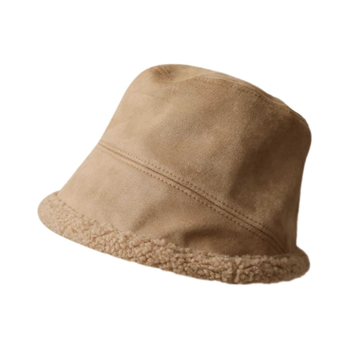 Bucket Hat Winter Plush Fuzzy Bucket Hat Faux Fur Shearling 