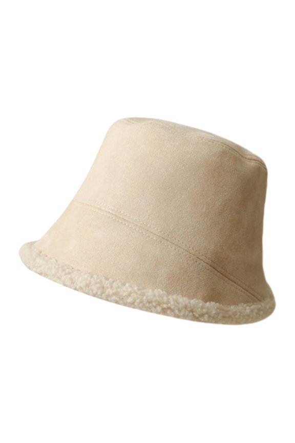 Bucket Hat Winter Plush Fuzzy Bucket Hat Faux Fur Shearling Fisherman Hats Fuzzy Bucket Hat for Women Faux Fur Bucket Hat Fluffy-style:style 3;