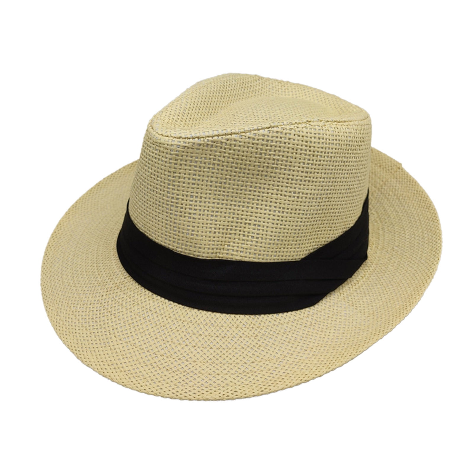 Manunclaims Women or Men Solid Color Wide Brim Fedora Felt Hat, Panama Cap  Boater Summer Beach Sunhat Jazz UPF50+ Unisex 