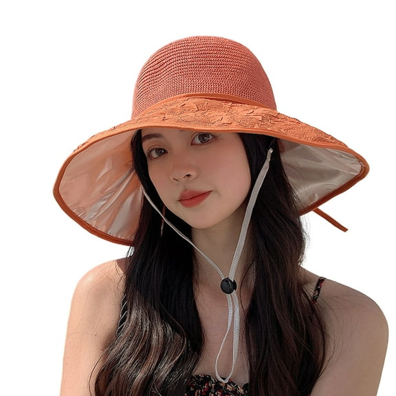 Bucket Hat Women Bow Knot Fisherman Cap Outdoor Wide Brim Knitted Breathable Contrast Color Sunshade Summer Hat