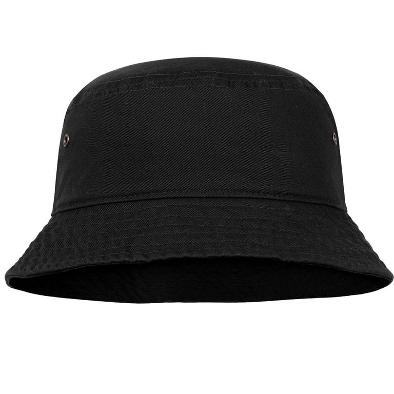 Falari Bucket Hat for Men Women unisex 100% Cotton Packable Foldable Summer Travel Beach Outdoor Fishing Hat - LXL Black, adult Unisex, Size: One Size