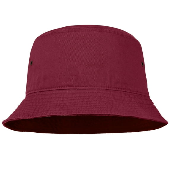 Bucket Hat for Men Women Unisex 100% Cotton Packable Foldable Summer Travel Beach Outdoor Fishing Hat - LXL Burgundy