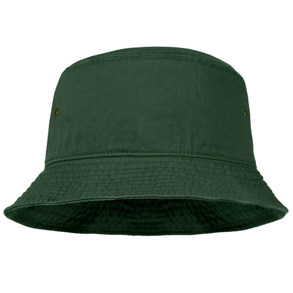 Bucket Hat for Men Women Unisex 100% Cotton Packable Foldable Summer Travel Beach Outdoor Fishing Hat - LXL Dark Green
