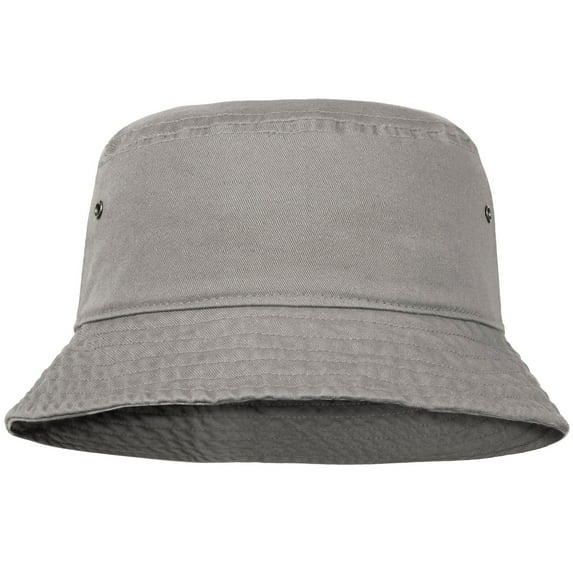 Bucket Hat for Men Women Unisex 100% Cotton Packable Foldable Summer Travel Beach Outdoor Fishing Hat - LXL Grey